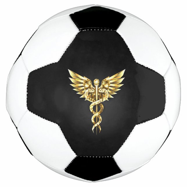 Ballon De Foot Symbole Polygonal Or Caduceus (Devant)