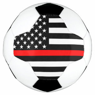 Ballon De Foot Symbolic mince Red Line US Drapeau design graphiqu
