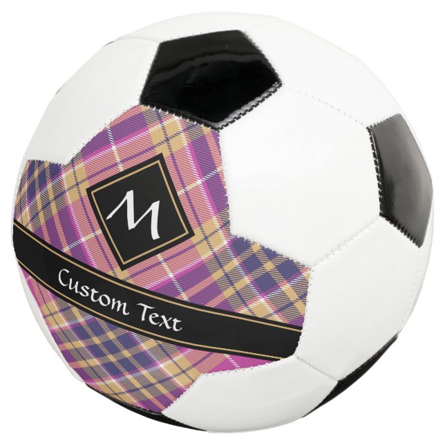 Ballon De Foot Tartan rose, or et bleu (3/4)