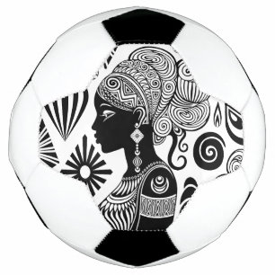 Ballon De Foot Tatouage Tribal Portrait de Fille Africaine