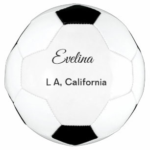 Ballon De Foot Texte simple minimal ajoutez votre nom lieu ville