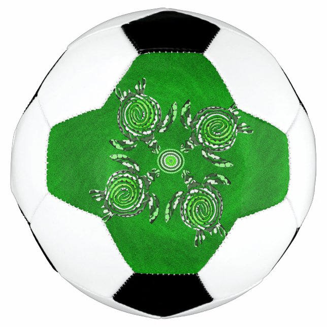 Ballon De Foot Tortues vertes Dot Art, balle de football (Devant)