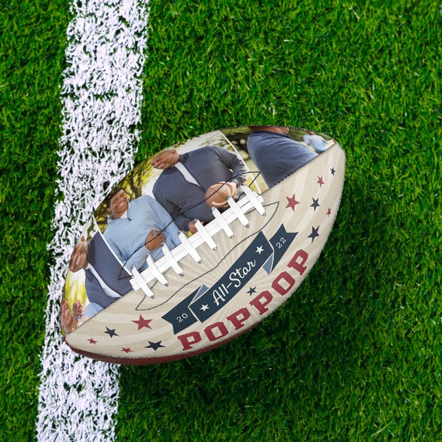 Ballon De Foot Tout Star Poppop | Photo de grand-père personnalis (Créateur téléchargé)