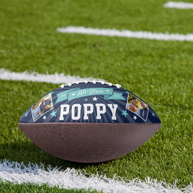 Ballon De Foot Tout Star Poppy | Photo de grand-père personnalisé (Créateur téléchargé)