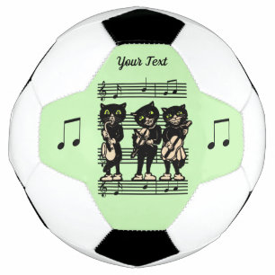 Ballon De Foot Trois Chat Noir Chat Musical Chat sur Partition Mu