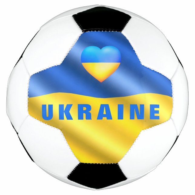 Ballon De Foot Ukraine - Paix - drapeau ukrainien - Soutien à la  (Devant)