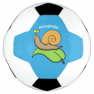 Ballon De Foot Un mignon escargot heureux sur une illustration d'