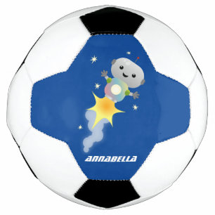 Ballon De Foot Un mignon robot volant dans l'espace dessin animé