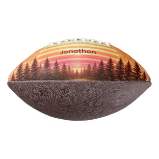 Ballon De Foot Vintage Sunset Retro Vibe Custom Name Unisex