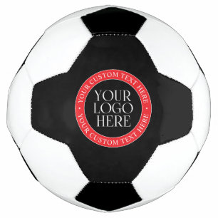 Ballon De Foot Votre logo ou autre image   Noir rouge et blanc