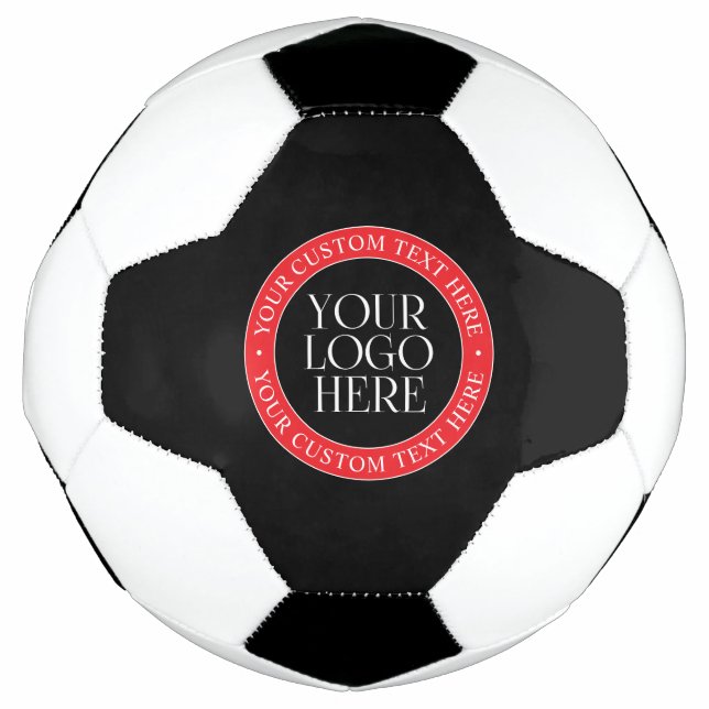 Ballon De Foot Votre logo ou autre image | Noir rouge et blanc (Devant)