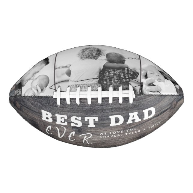 Ballon De Foot  Wood Best Papa's Day 3 Photo Collage (Devant)