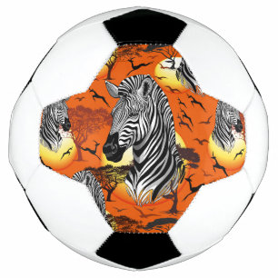 Ballon De Foot Zebra African Savanna Wild Animal