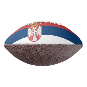 Ballon de football américain avec drapeau de Serbi