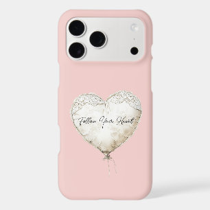Ballon en forme de cœur en faux dentelle rose blan