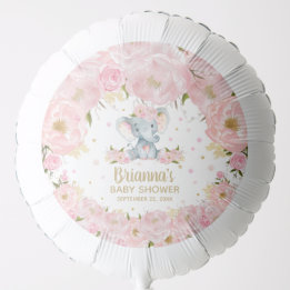 Ballon Gonflable Baby shower d'éléphant floral rose vif