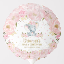 Ballon Gonflable Baby shower d'éléphant floral rose vif Anniversair