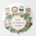 Jungle tropicale Safari Animaux Joyeux Anniversair