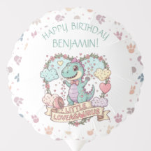 Little Hearts Dino Birthday Personalized