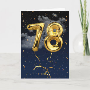 Ballon Mylar doré pour 78e anniversaire et carte d