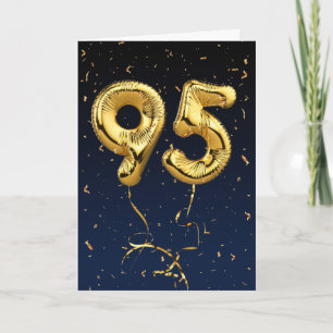 Ballon Mylar or 95e anniversaire et carte de confe
