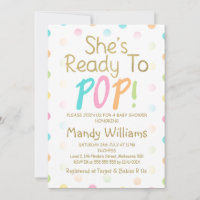 Ballon Rose Prêt À Pop Baby shower Invitation