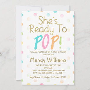 Ballon Rose Prêt À Pop Baby shower Invitation