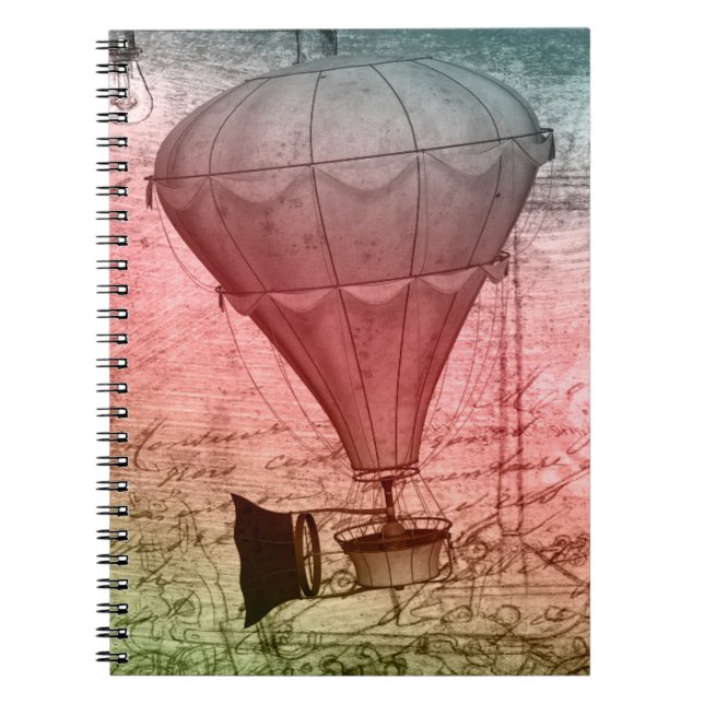 Ballon Steampunk Croquis Carnet à couverture rigid (Devant)
