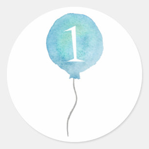 Ballons Bleu Petit Stickers Numéro Anniversaire