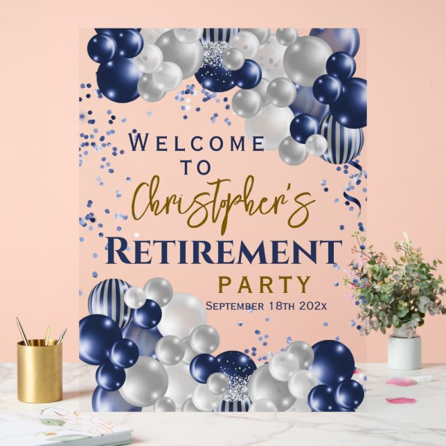 Ballons Bleus de bienvenue de la fête de retraite (Mariage)