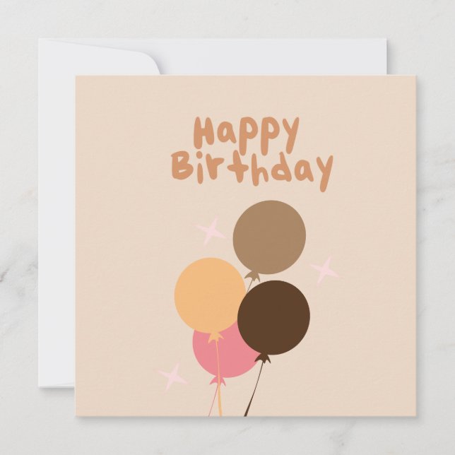 Ballons bohèmes Bonne carte d'anniversaire (Devant)