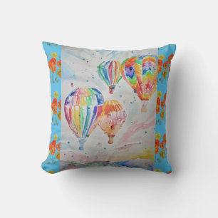 Ballons colorés Aquarelle Enfants Décor Coussin