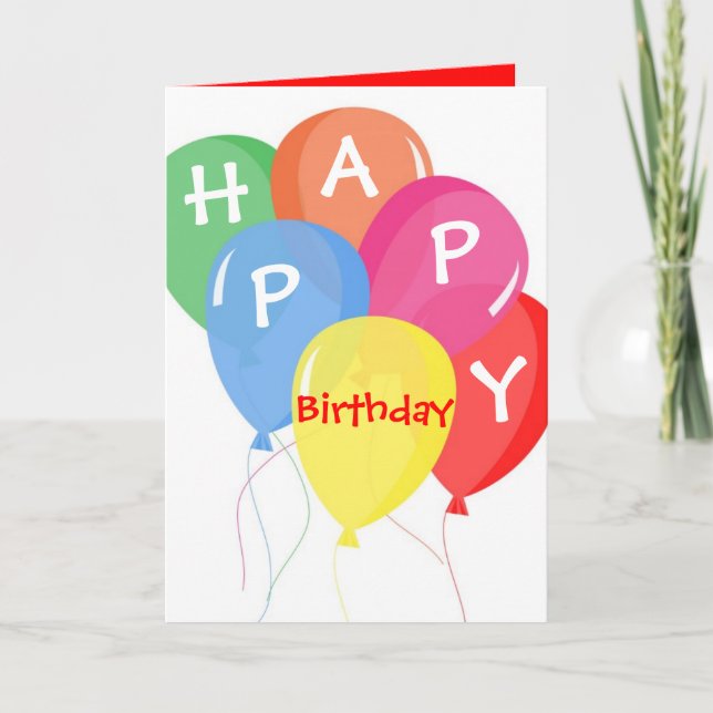 Ballons colorés Carte d'anniversaire personnalisée (Devant)