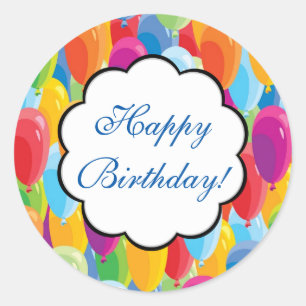 Ballons colorés - Stickers Joyeux Anniversaire