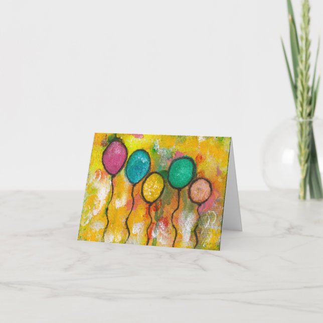Ballons d'anniversaire - Carte de voeux vierge (Devant)