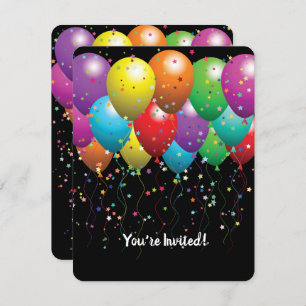 Ballons d'anniversaire et confetti Invitation du p