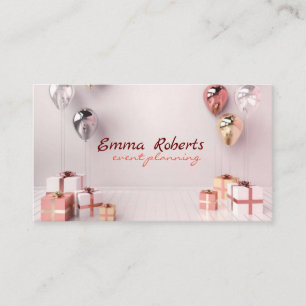 Ballons d'argent blanc Carte de visite moderne