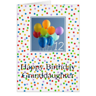 Ballons de 12e anniversaire de petite-fille