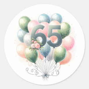 Ballons de 65e anniversaire autocollants