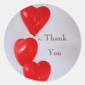 Ballons de coeur Sticker Merci rouge