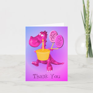 Ballons de dragon violet mignon Carte de remerciem