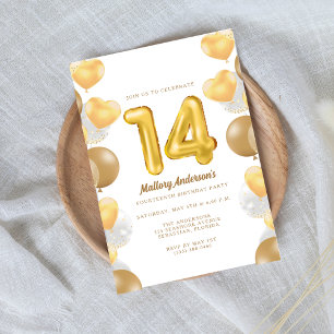 Ballons d'or Invitation à la fête d'anniversaire d