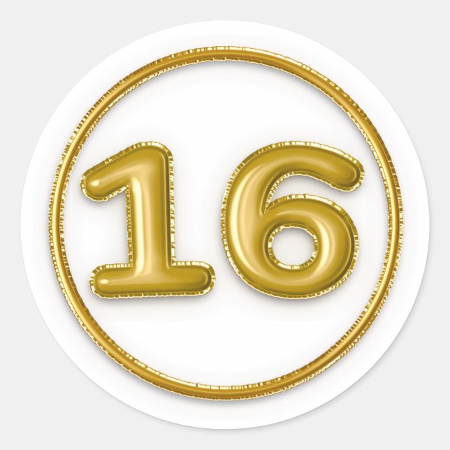 Ballons d'or numéro 16 Sticker rond (Devant)