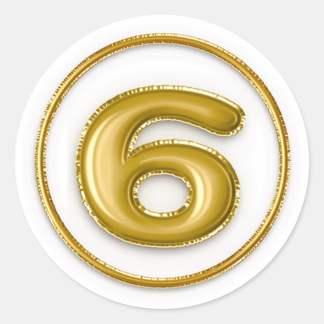 Ballons d'or numéro 6 Sticker rond (Devant)