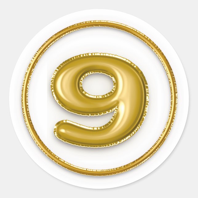Ballons d'or numéro 9 Sticker rond (Devant)