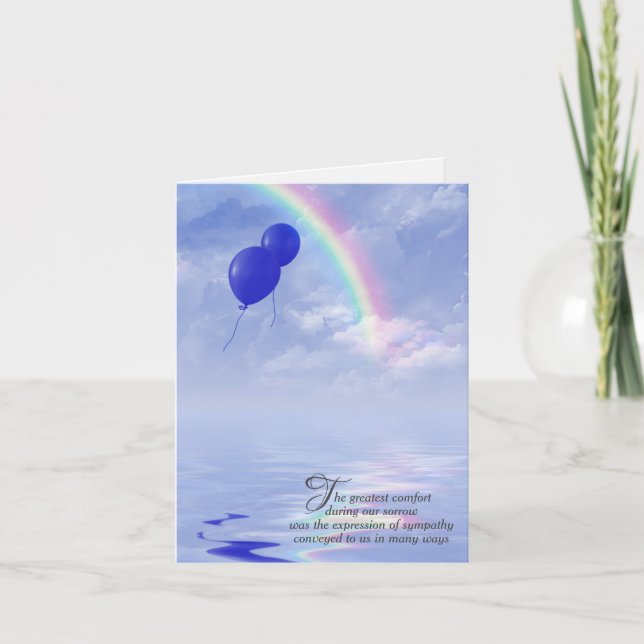 Ballons et Carte de remerciements de sympathie arc (Devant)