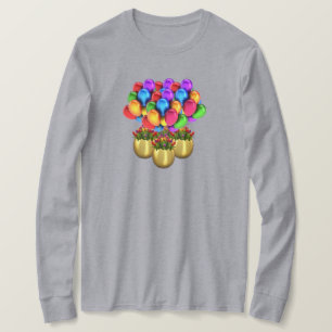 Ballons Et Fleurs Dames Longues Manches TShirt