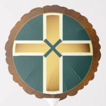 Ballons Gold et Turquoise Cross