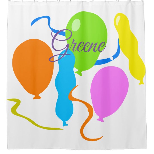 Ballons Lumineux Célébrateurs, Nom Douche Rideau (Devant)