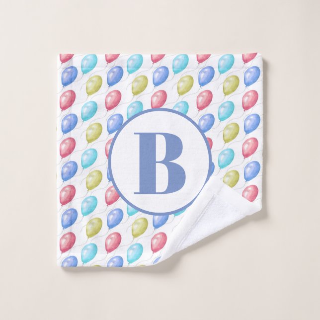 Ballons mignons Monogram Baby Nursery (Gant de toilette)